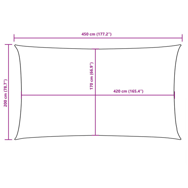 vidaXL Sun Shade Sail Oxford Fabric Rectangular 2x4.5 m Dark Green