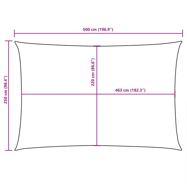 vidaXL Oxford Cloth Sun Shade Sail Rectangular 2.5x5 m Dark Green