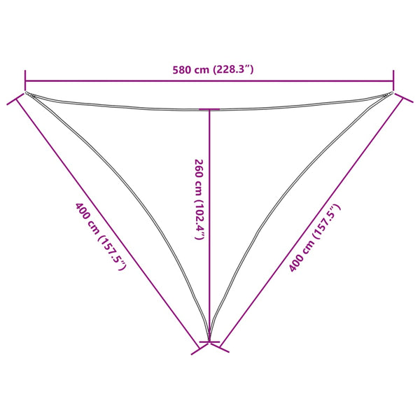 vidaXL Sun Shade Sail Oxford Fabric Triangular 4x4x5.8 m Dark Green