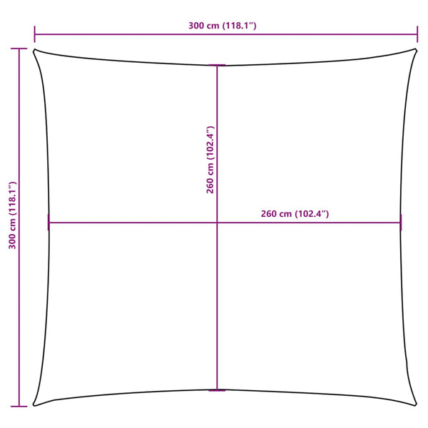 vidaXL Oxford Fabric Sun Shade Sail Square 3x3 m Blue