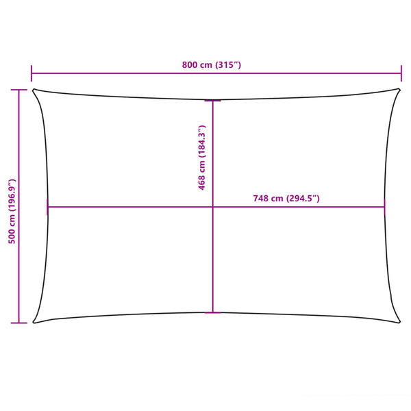 vidaXL Sun Shade Sail Oxford Fabric Rectangular 5x8 m Blue