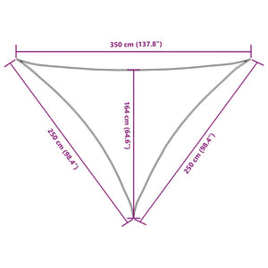 vidaXL Sun Shade Sail Oxford Fabric Triangular 2.5x2.5x3.5 m Blue
