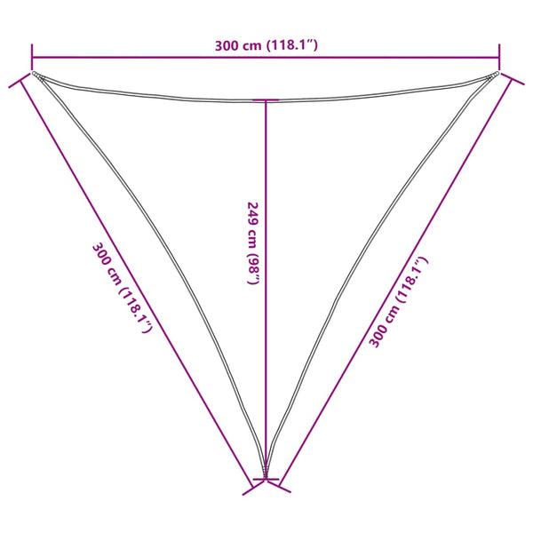 vidaXL Sun Shade Sail Oxford Fabric Triangular 3x3x3 m Blue