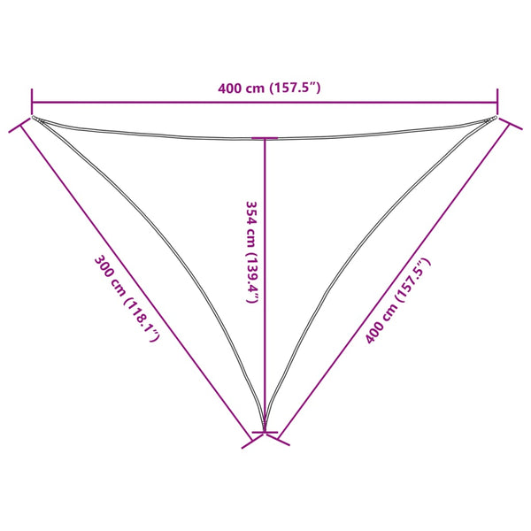 vidaXL Sun Shade Sail Oxford Fabric Triangular 3x4x4 m Blue