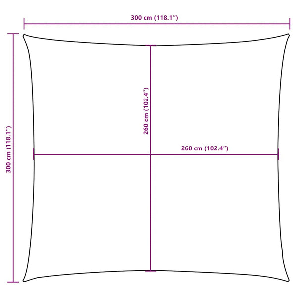 vidaXL Sun Shade Sail Oxford Fabric Square 3x3 m Yellow