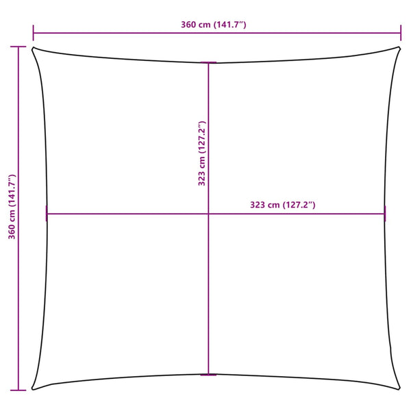 vidaXL Sun Shade Sail Oxford Fabric Square 3.6x3.6 m Yellow