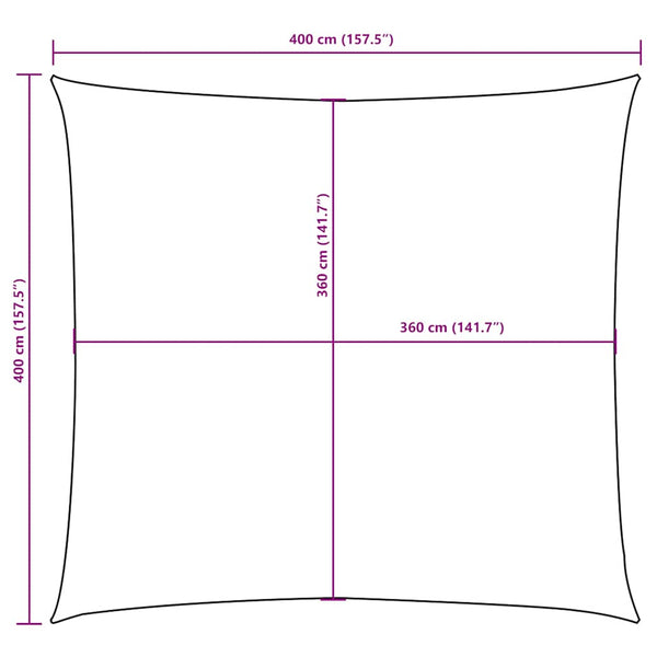 vidaXL Oxford Fabric Square Sun Shade Sail 4x4 m Yellow