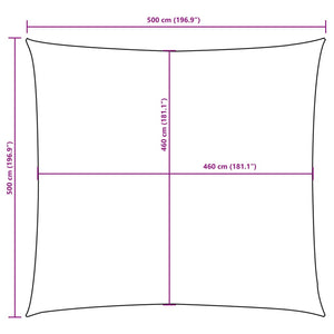 vidaXL Sun Shade Sail Oxford Fabric Square 5x5 m Yellow