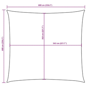 vidaXL Sun Shade Sail Oxford Fabric Square 6x6 m Yellow
