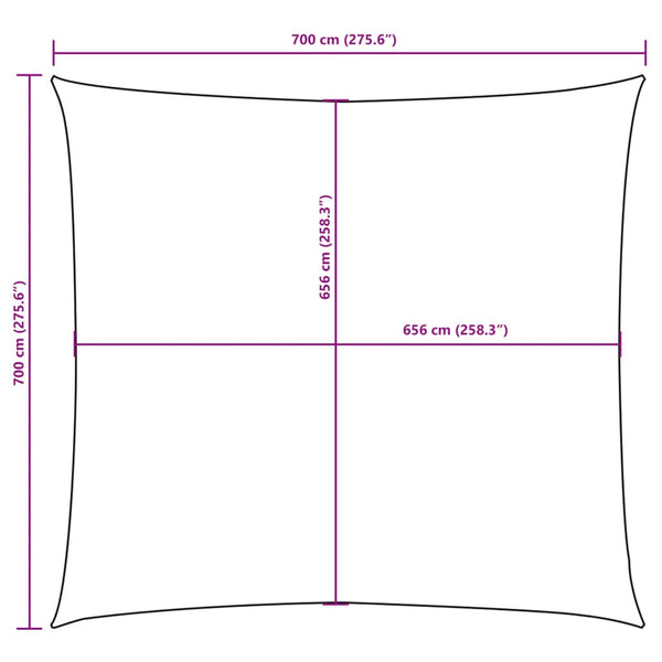 vidaXL Oxford Cloth Sun Shade Sail Square 7x7 m Yellow