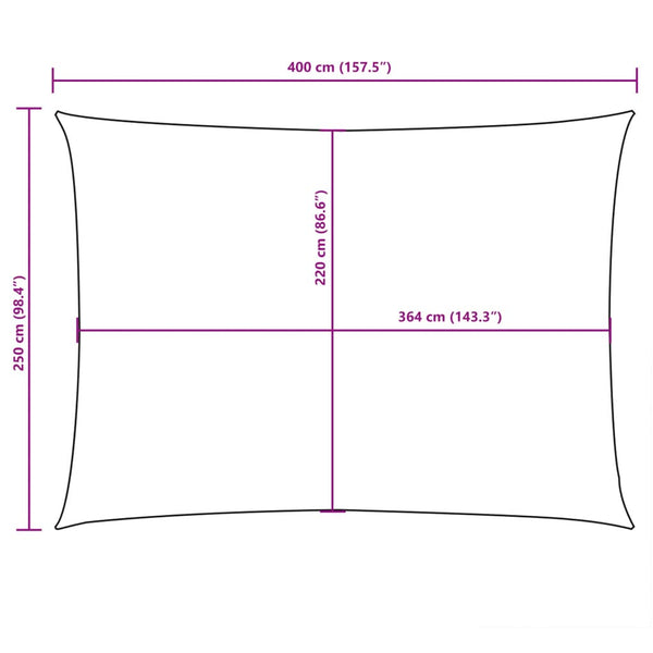 vidaXL Sun Shade Sail Oxford Fabric Rectangular 2.5x4 m Yellow