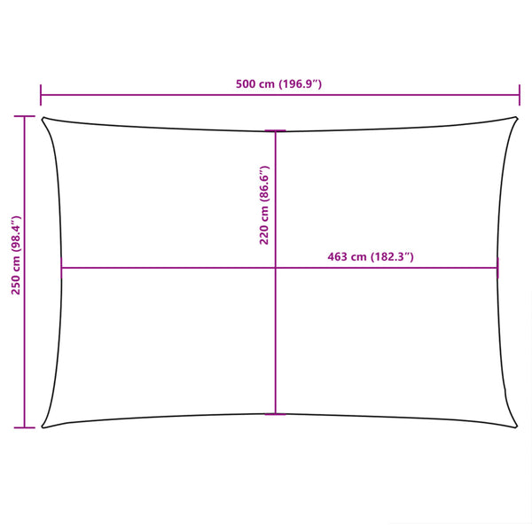 vidaXL Sun Awning Oxford Fabric Rectangular 2.5x5 m Yellow