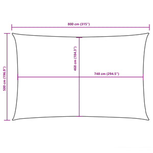 vidaXL Sun Shade Sail Oxford Fabric Rectangular 5x8 m Yellow