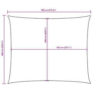 vidaXL Sun Shade Sail Oxford Fabric Rectangular 6x7 m Yellow