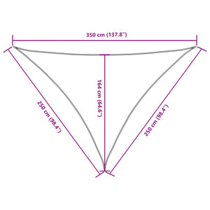 vidaXL Sun Shade Sail Oxford Fabric Triangular 2.5x2.5x3.5 m Yellow