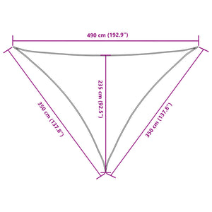 vidaXL Sun Shade Sail Oxford Fabric Triangular 3.5x3.5x4.9 m Yellow