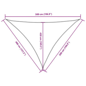 vidaXL Sun Shade Sail Oxford Fabric Triangular 4x5x5 m Yellow