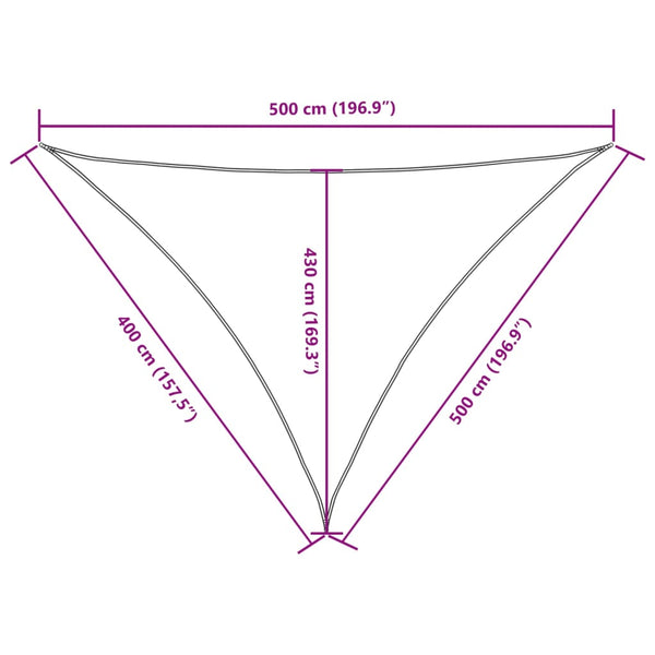 vidaXL Sun Shade Sail Oxford Fabric Triangular 4x5x5 m Yellow