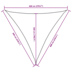 vidaXL Sun Shade Sail Oxford Fabric Triangular 6x6x6 m Yellow