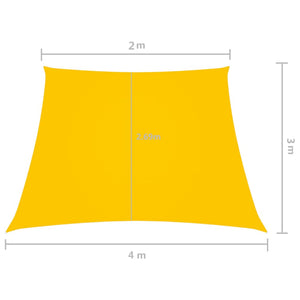 vidaXL Sun Shade Sail Oxford Fabric Trapezoidal 2/4x3 m Yellow