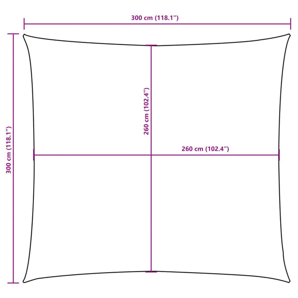 vidaXL Sun Shade Sail Oxford Fabric Square 3x3 m Red