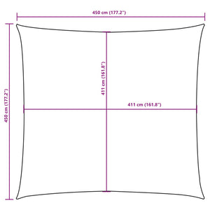 vidaXL Sun Shade Sail Oxford Fabric Square 4.5x4.5 m Red