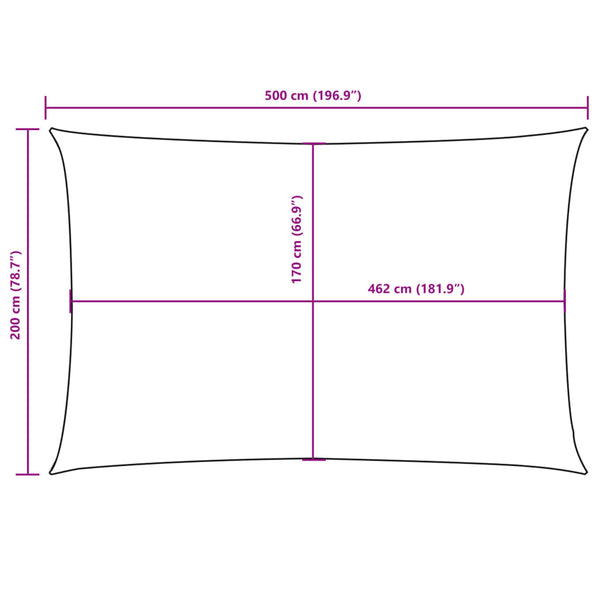 vidaXL Sun Shade Sail Oxford Fabric Rectangular 2x5 m Red