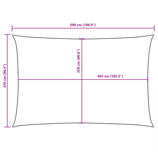 vidaXL Sun Shade Sail Oxford Fabric Rectangular 2.5x5 m Red