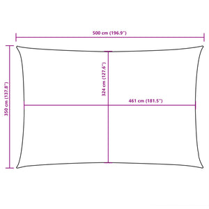 vidaXL Sun Shade Sail Oxford Fabric Rectangular 3.5x5 m Red