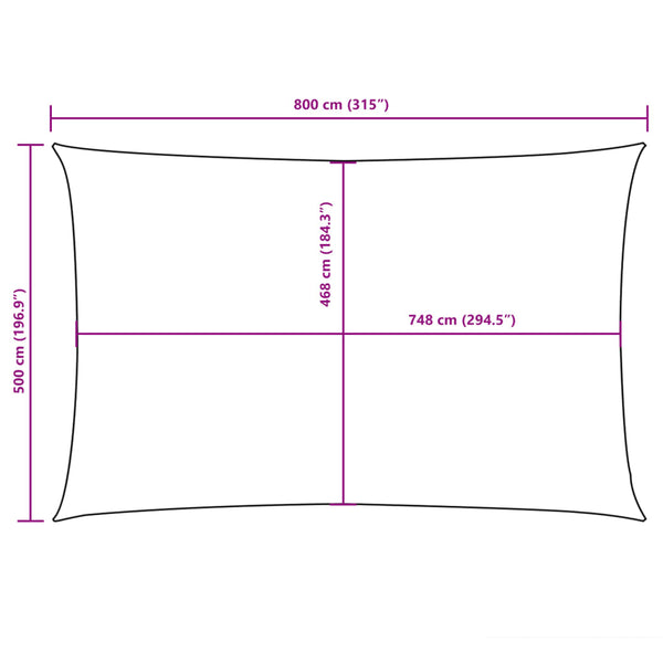 vidaXL Sun Shade Sail Oxford Fabric Rectangular 5x8 m Red