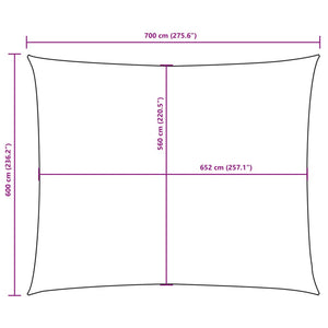 vidaXL Sun Shade Sail Oxford Fabric Rectangular 6x7 m Red