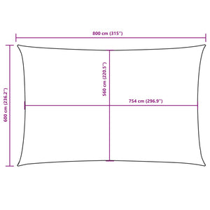vidaXL Sun Shade Sail Oxford Fabric Rectangular 6x8 m Red