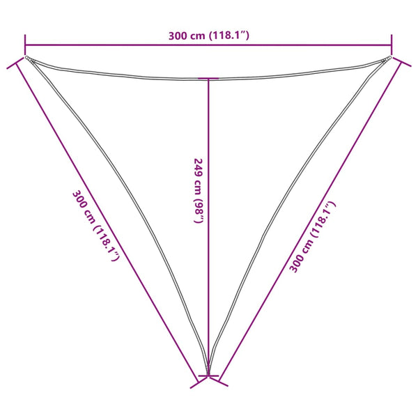 vidaXL Sun Shade Sail Oxford Fabric Triangular 3.6x3.6x3.6 m Red