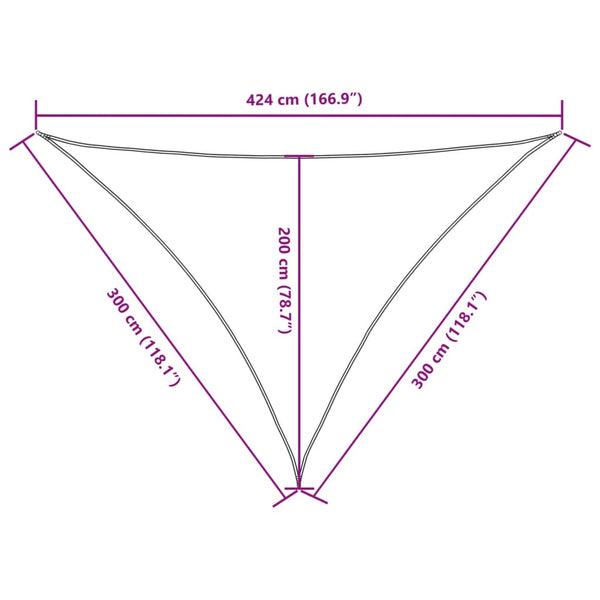 vidaXL Sun Sail Oxford Fabric Triangular 3x3x4.24 m Red
