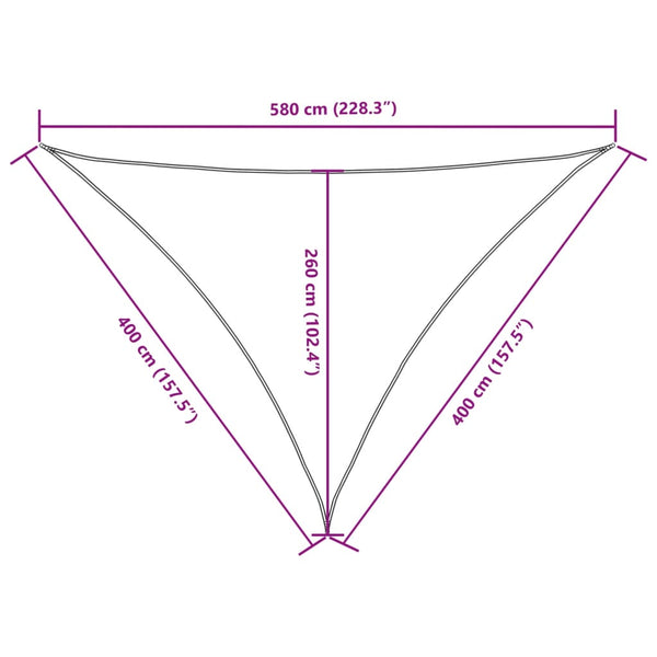 vidaXL Sun Shade Sail Oxford Fabric Triangular 4x4x5.8 m Red
