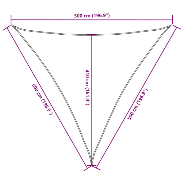 vidaXL Sun Shade Sail Oxford Fabric Triangular 5x5x5 m Red