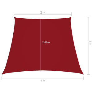vidaXL Sun Shade Sail Oxford Fabric Trapezoidal 2/4x3 m Red