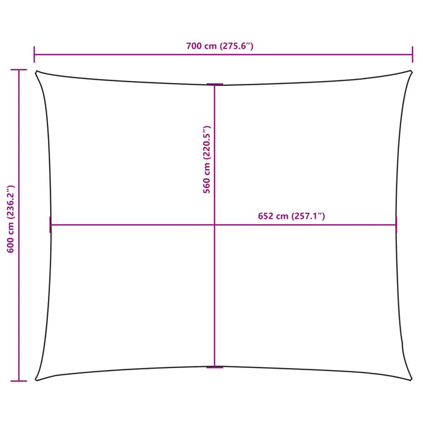 vidaXL Sun Shade Sail Oxford Fabric Rectangular 6x7 m Orange