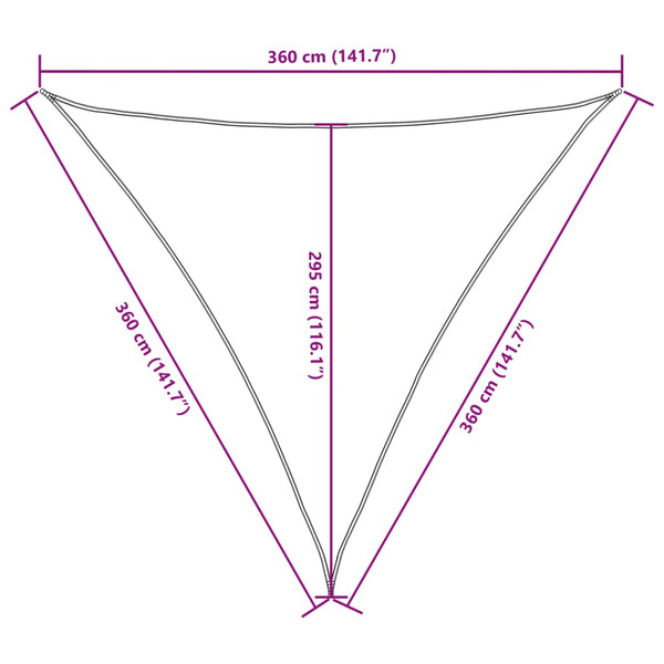 vidaXL Sun Shade Sail Oxford Fabric Triangular 3.6x3.6x3.6 m Orange