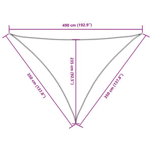 vidaXL Sun Shade Sail Oxford Fabric Triangular 3.5x3.5x4.9 m Orange