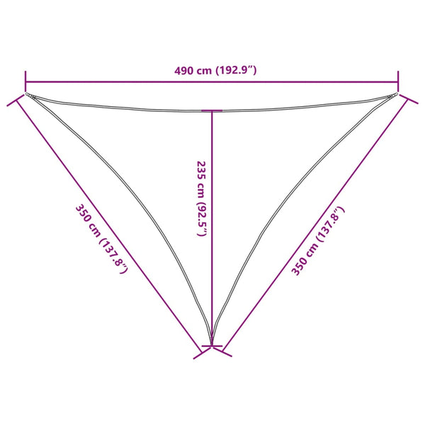 vidaXL Sun Shade Sail Oxford Fabric Triangular 3.5x3.5x4.9 m Orange