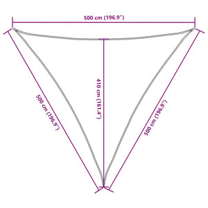 vidaXL Sun Shade Sail Oxford Fabric Triangular 5x5x5 m Orange