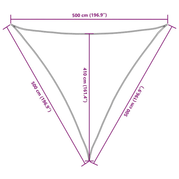 vidaXL Sun Shade Sail Oxford Fabric Triangular 5x5x5 m Orange