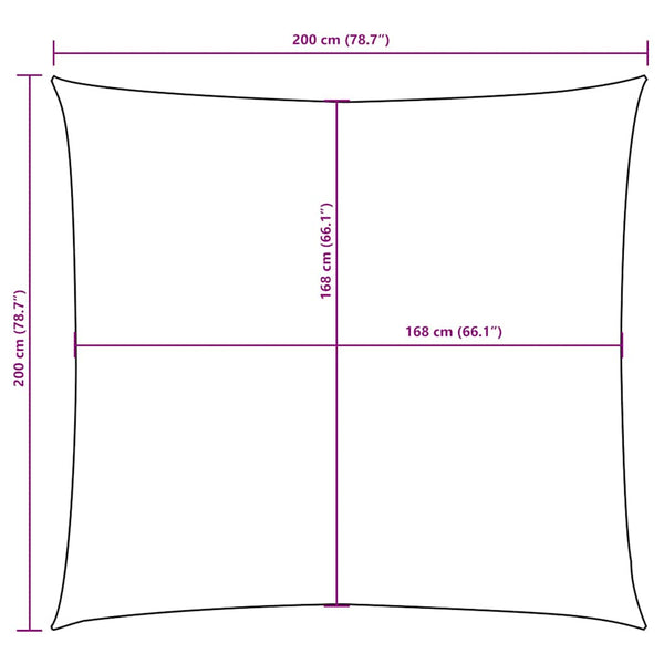 vidaXL Sun Shade Sail Oxford Fabric Square 2x2 m Black