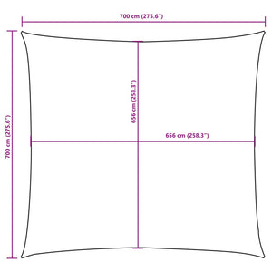 vidaXL Sun Shade Sail Oxford Fabric Square 7x7 m Black