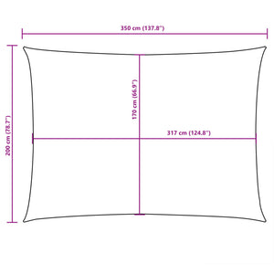 vidaXL Sun Shade Sail Oxford Fabric Rectangular 2x3.5 m Black