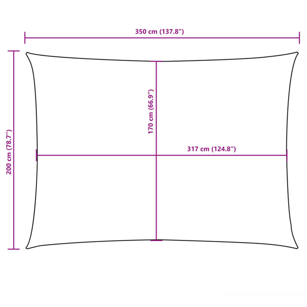 vidaXL Sun Shade Sail Oxford Fabric Rectangular 2x3.5 m Black