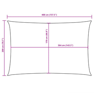 vidaXL Sun Shade Sail Oxford Fabric Rectangular 2x4 m Black