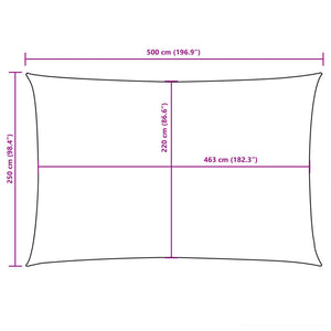vidaXL Sun Shade Sail Oxford Fabric Rectangular 2.5x5 m Black