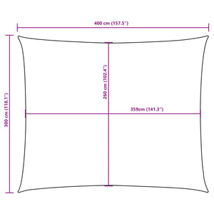 vidaXL Oxford Fabric Sun Shade Sail Rectangular 3x4 m Black